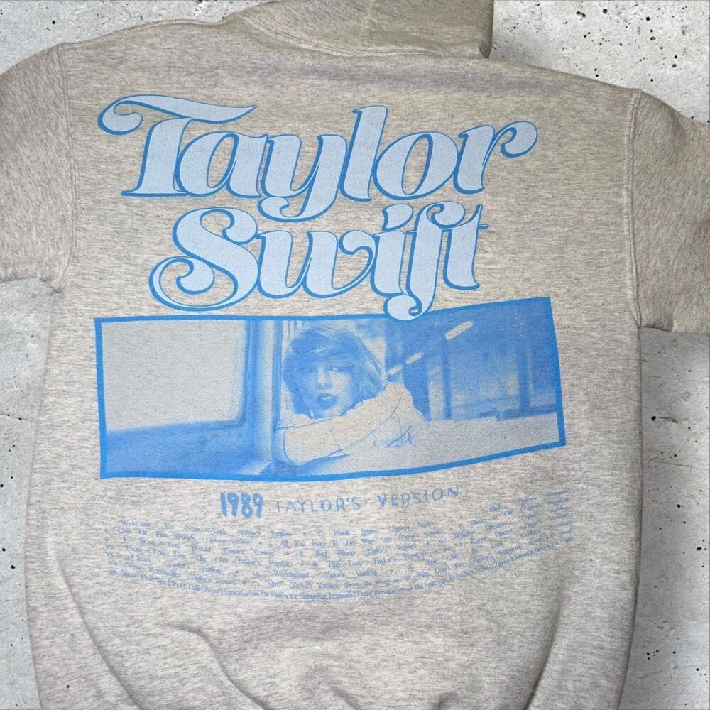 Taylor Swift 1989 Taylor’s Version Hoodie Small Gray Pullover Sweatshirt Merch - Picture 11 of 11